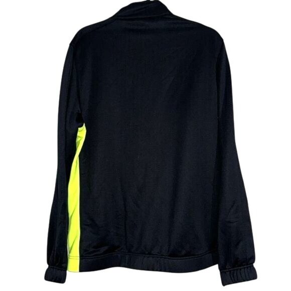 Nike Dri-Fit Black & Neon Yellow Full-Zip Jacket L Unisex 100% Polyester Lightwe - Picture 7 of 9